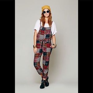 Free people Hampshire One Piece Plaid Jumpsuit s